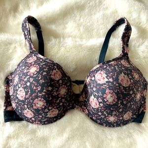 Lucky Brand Black and Pink Floral Bra